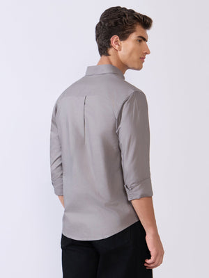 Flux - Relaxed Fit Oxford Shirt - Dark Grey - Espanshe