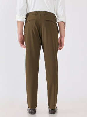 Men's Slim Fit Formal Pant - dark olive