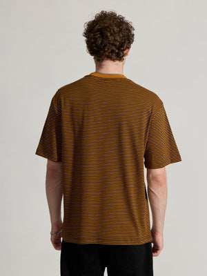 Ionathan - Striped Crew T-Shirt - Mustard Yellow - Espanshe