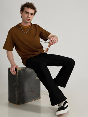 Ionathan - Striped Crew T-Shirt - Mustard Yellow - Espanshe