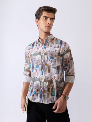 Mitaka - Relaxed Printed Shirt - Pale Lilac - Espanshe