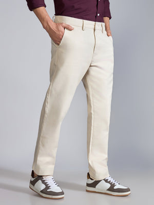 Orren - Slim Fit Cotton Pant - Cream - Espanshe