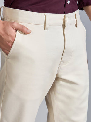 Orren - Slim Fit Cotton Pant - Cream - Espanshe