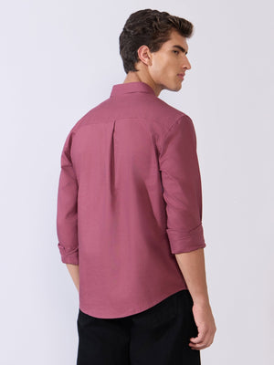 Flux - Relaxed Fit Oxford Shirt - Dark Purple - Espanshe