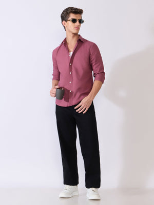Flux - Relaxed Fit Oxford Shirt - Dark Purple - Espanshe