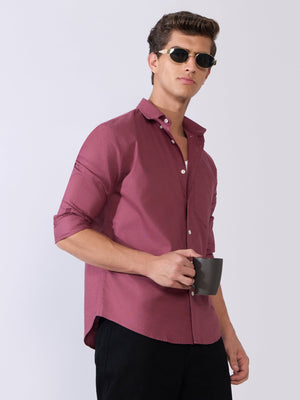 Flux - Relaxed Fit Oxford Shirt - Dark Purple - Espanshe
