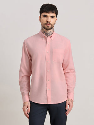 Zena - Relaxed Fit Oxford Shirt - Pink Nectar - Espanshe
