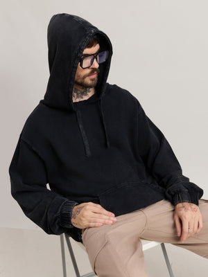 Solvyn - Relaxed Fit Hoodies - Faded Black - Espanshe