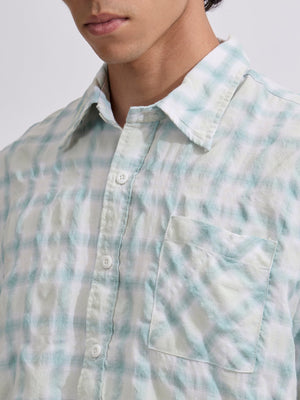 Pulse Tee - Checks Shirt - Mint Green - Espanshe