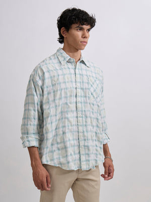 Pulse Tee - Checks Shirt - Mint Green - Espanshe