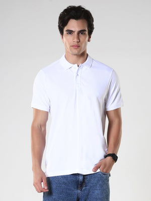 Odessa - Plain Polo T-Shirt- White - Espanshe