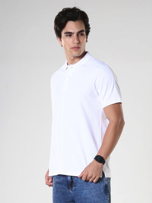 Odessa - Plain Polo T-Shirt- White - Espanshe