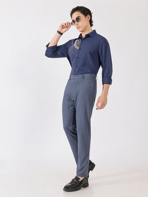 Alista - Slim Fit Formal Pant - Dark Grey - Espanshe