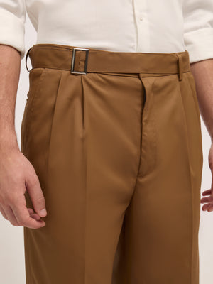 Maximilian -men's Beltless Formal Pant in Coffee