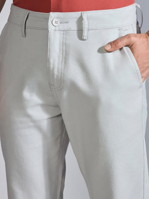 Orren - Slim Fit Cotton Pant - Light Grey - Espanshe