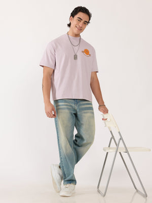 Sheldon - Summer Vibes Graphic Lavender Loose Fit T-Shirt - Espanshe