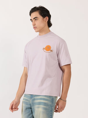 Sheldon - Summer Vibes Graphic Lavender Loose Fit T-Shirt - Espanshe