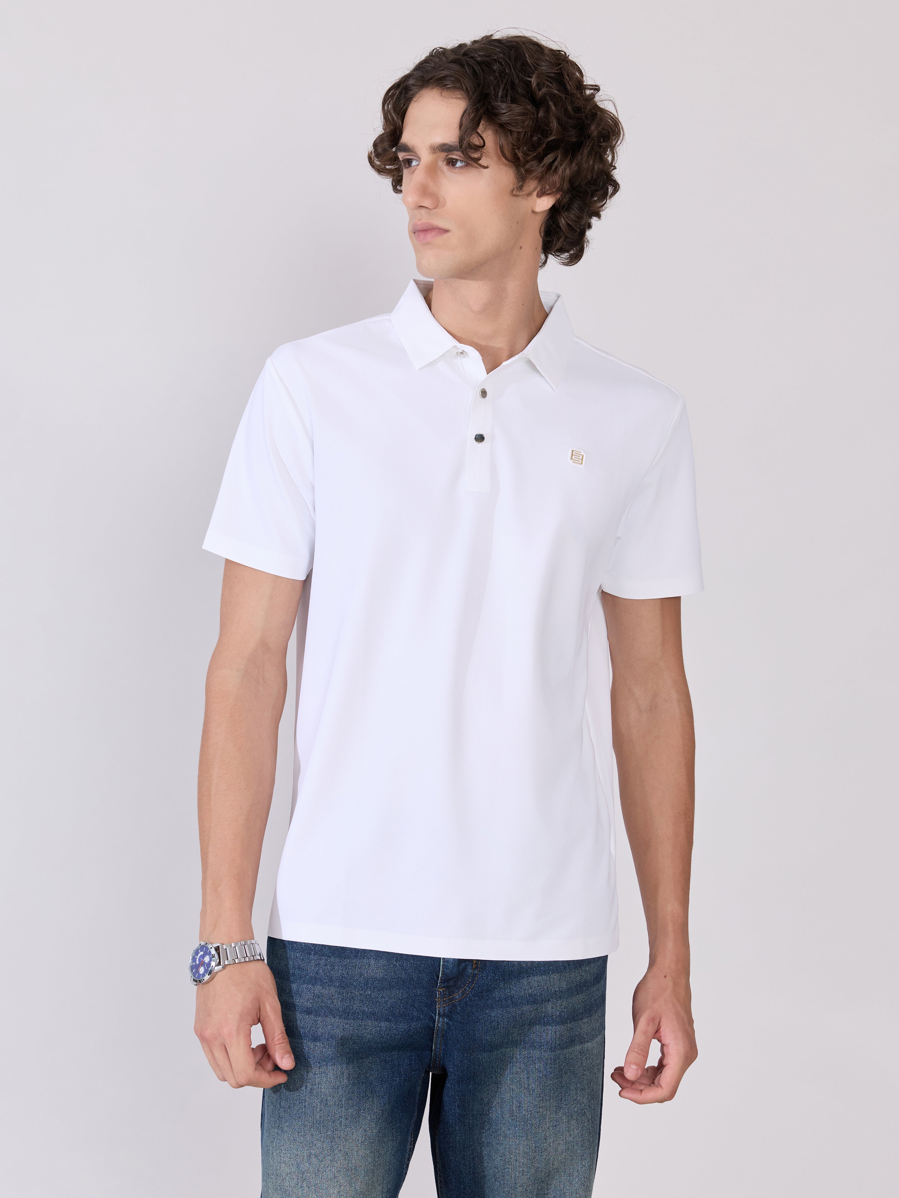 Men's Regular Fit Polo T-Shirt - white