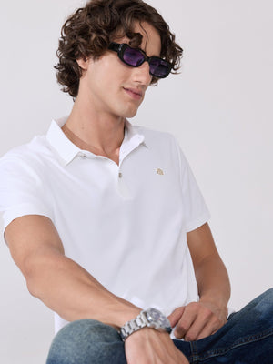 Zoltan - Regular Fit Polo T-Shirt - White - Espanshe