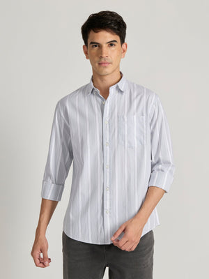 Paulson - Striped Shirt - Grey - Espanshe