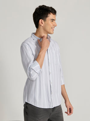 Men's Striped Shirt in Gray