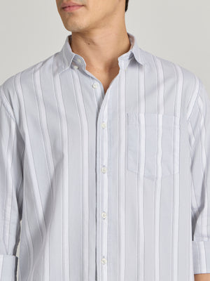 Men's Striped Shirt in Gray