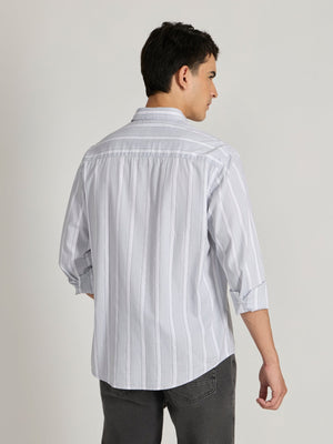 Paulson - Striped Shirt - Grey - Espanshe