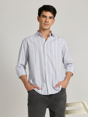 Men's Striped Shirt in Gray