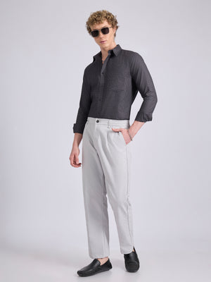 men's Micro Houndstooth Shirt - Dark Heather Gray