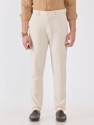 Alista - Slim Fit Formal Pant - Cream - Espanshe