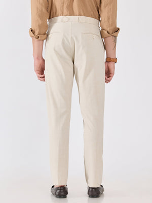 Alista - Slim Fit Formal Pant - Cream - Espanshe