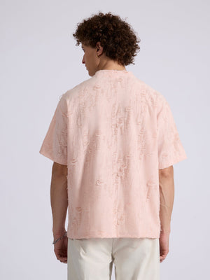Wexley - Distressed T Shirt - Pink - Espanshe