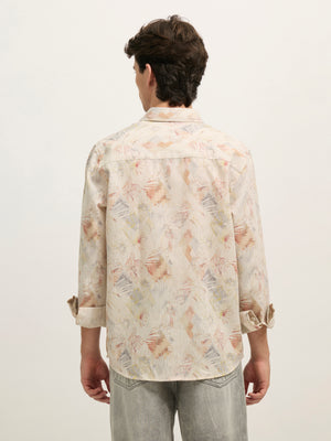 Men's Regular Floral Printed Shirt - Orange