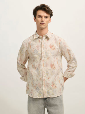 Westley - Regular Floral Printed Shirt - Orange - Espanshe
