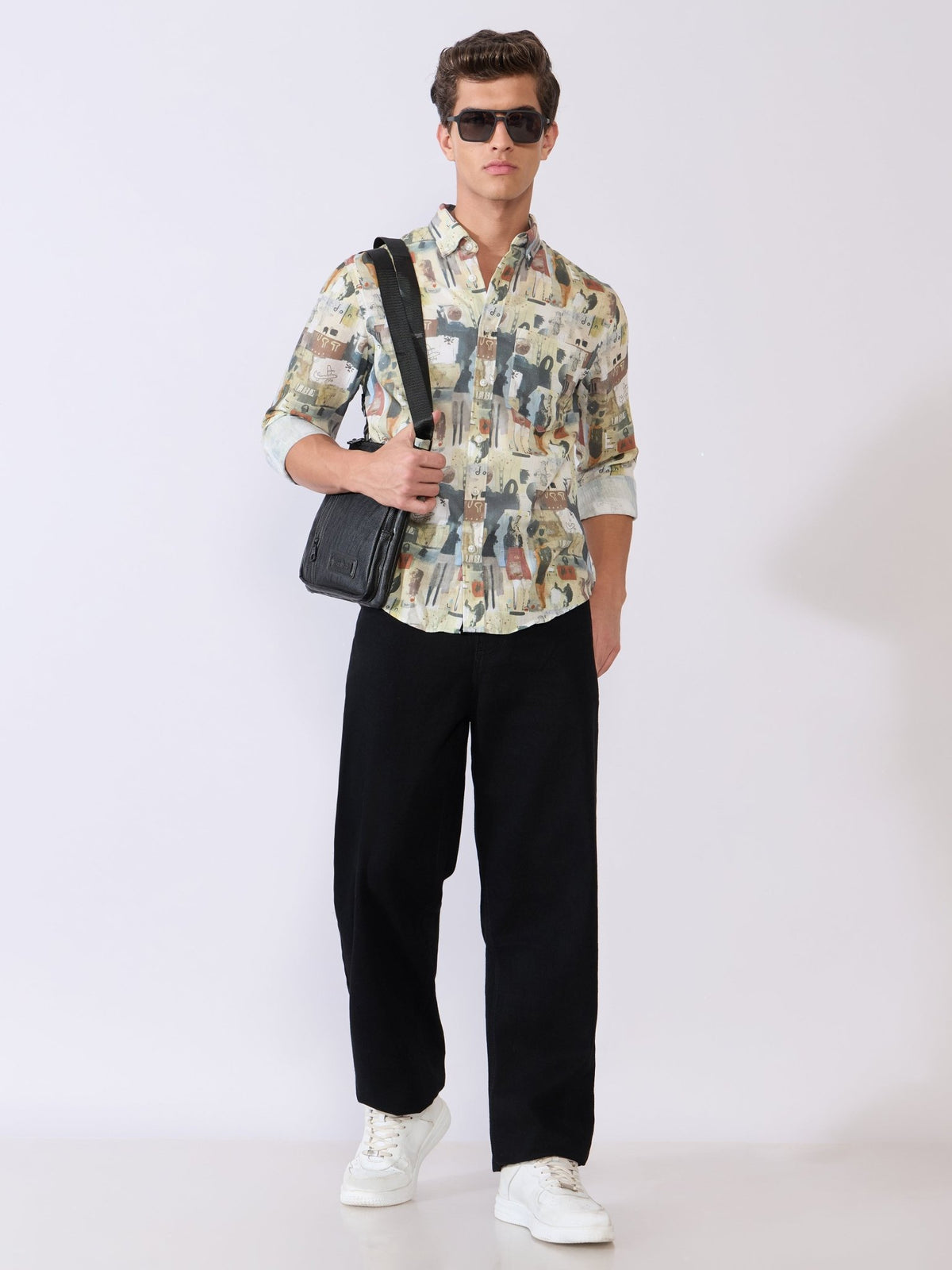Mitaka - Relaxed Printed Shirt - Cream - Espanshe