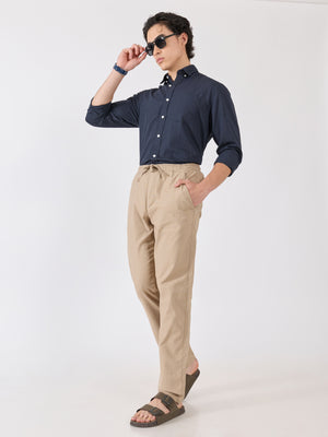 Men's Relaxed Linen Shirt - navy blue