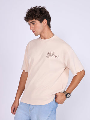 Moovin - Eco-Inspired Tree Rings Graphic T-Shirt - Cream - Espanshe