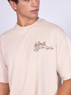Moovin - Eco-Inspired Tree Rings Graphic T-Shirt - Cream - Espanshe