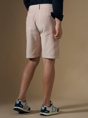 men's beige corduroy shorts made from pure cotton.
