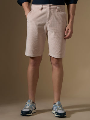 men's nude pink corduroy shorts made from pure cotton.