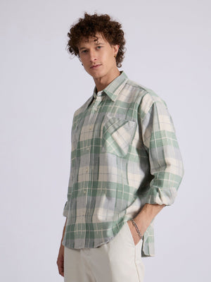 Talbot - Drop Shoulder Checks Shirt - Light Green - Espanshe