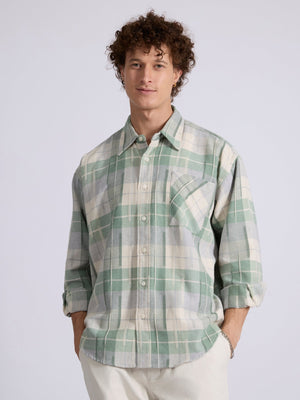 Talbot - Drop Shoulder Checks Shirt - Light Green - Espanshe