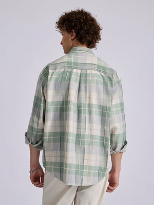 Talbot - Drop Shoulder Checks Shirt - Light Green - Espanshe