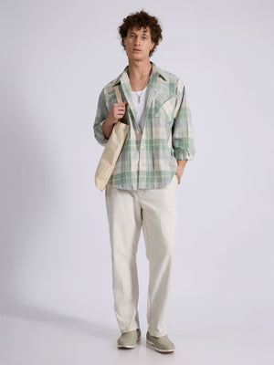 Talbot - Drop Shoulder Checks Shirt - Light Green - Espanshe