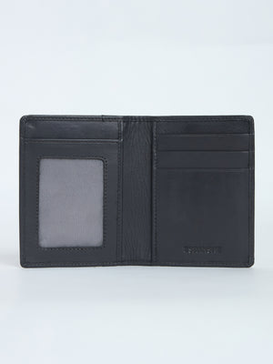 Card Holder Leather Wallet with ID Window - Grey