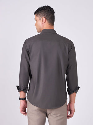 Orville - Tencel Plain Shirt - Dark Olive - Espanshe