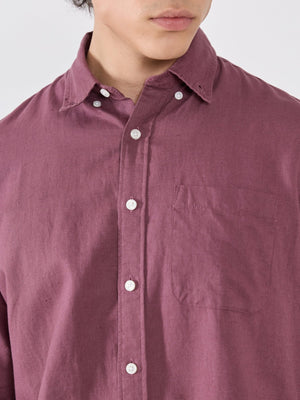 Taloko - Relaxed Linen Shirt - Mauve - Espanshe