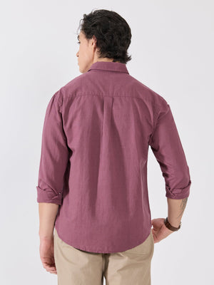 Taloko - Relaxed Linen Shirt - Mauve - Espanshe