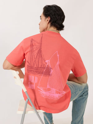 Sheldon - Wild Soul Graphic Neon Peach Loose Fit T-Shirt - Espanshe
