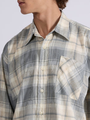 Talbot - Drop Shoulder Checks Shirt - Grey - Espanshe